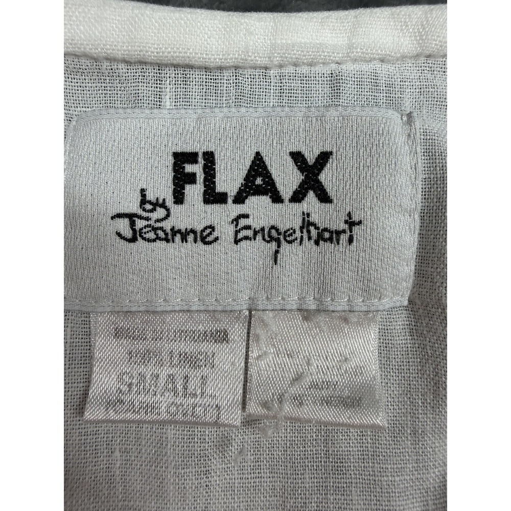 FLAX Jeanne Engelhart White Linen Cracker Jacket - Picture 6 of 8